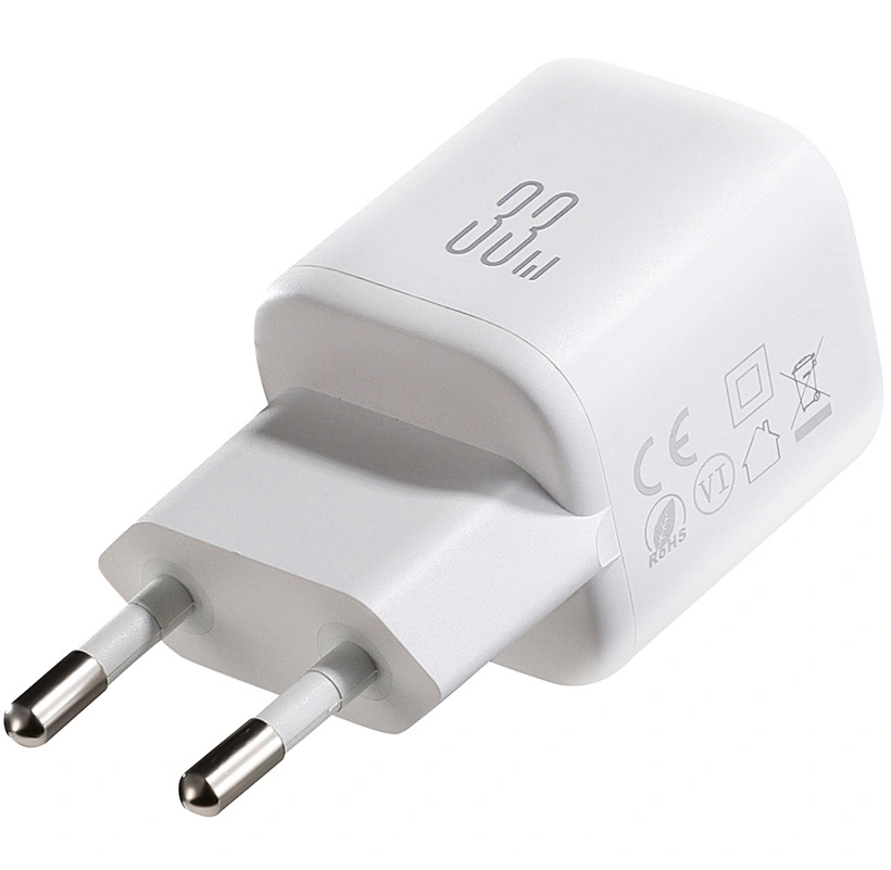 Зарядно устройство за мрежа Joyroom JR-TG7, 33W, 3A, 1 x USB-A - 1 x USB-C, Бяло