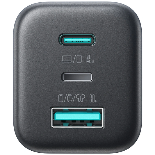 Зарядно устройство за мрежа Joyroom JR-TO1, 45W, 3A, 1 x Lightning - 1 x USB-A - 1 x USB-C, Черно