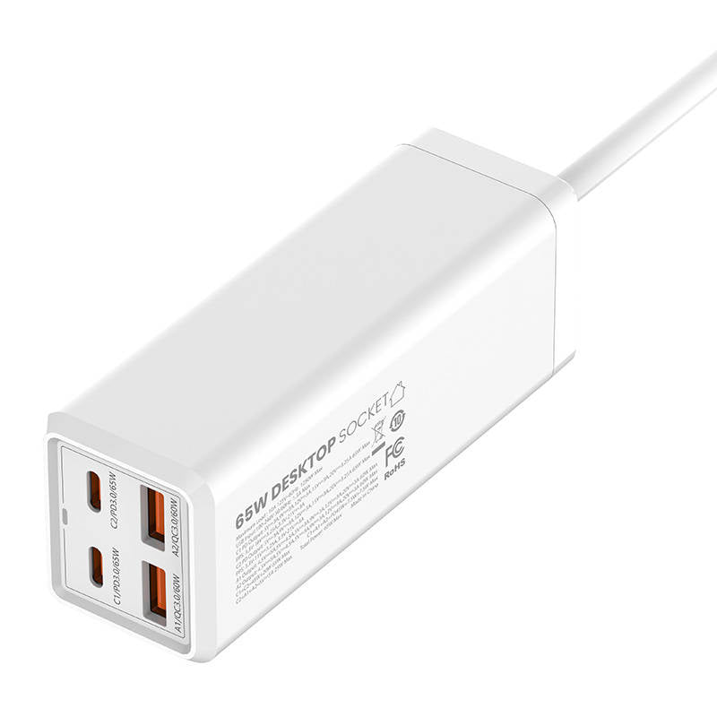 Мрежово зарядно устройство Ldnio SC1418, 2500W, 5A, 1 x гнездо - 2 x USB-A - 2 x USB-C, бяло