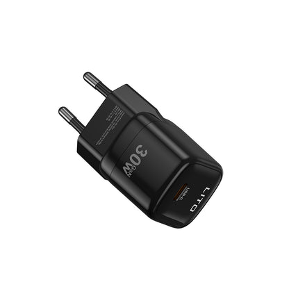 Зарядно устройство за мрежа Lito LC11, 30W, 3A, 1 x USB-C, Черно