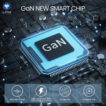 Зарядно устройство за мрежа Lito LC20, 45W, 3A, 1 x USB-C, Черно