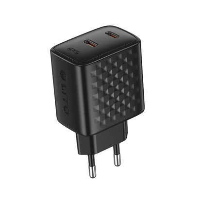 Зарядно устройство за мрежа Lito LC22, 45W, 3A, 2 x USB-C, Черно
