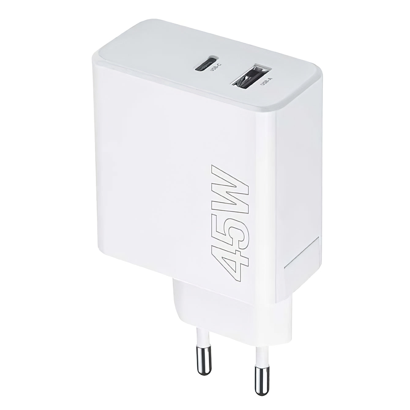 Мрежово зарядно устройство MaXlife MXTC-07-45AC, 45W, 3A, 1 x USB-A - 1 x USB-C, бяло