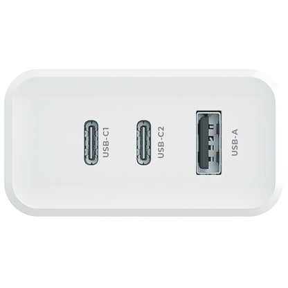 Мрежово зарядно устройство MaXlife MXTC-07-45ACC, 45W, 3A, 1 x USB-A - 2 x USB-C, бяло 