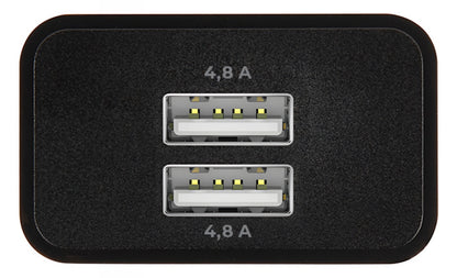 Зарядно за мрежа MaXlife MXTC-12, 24W, 2.4A, 2 x USB-A, Черно