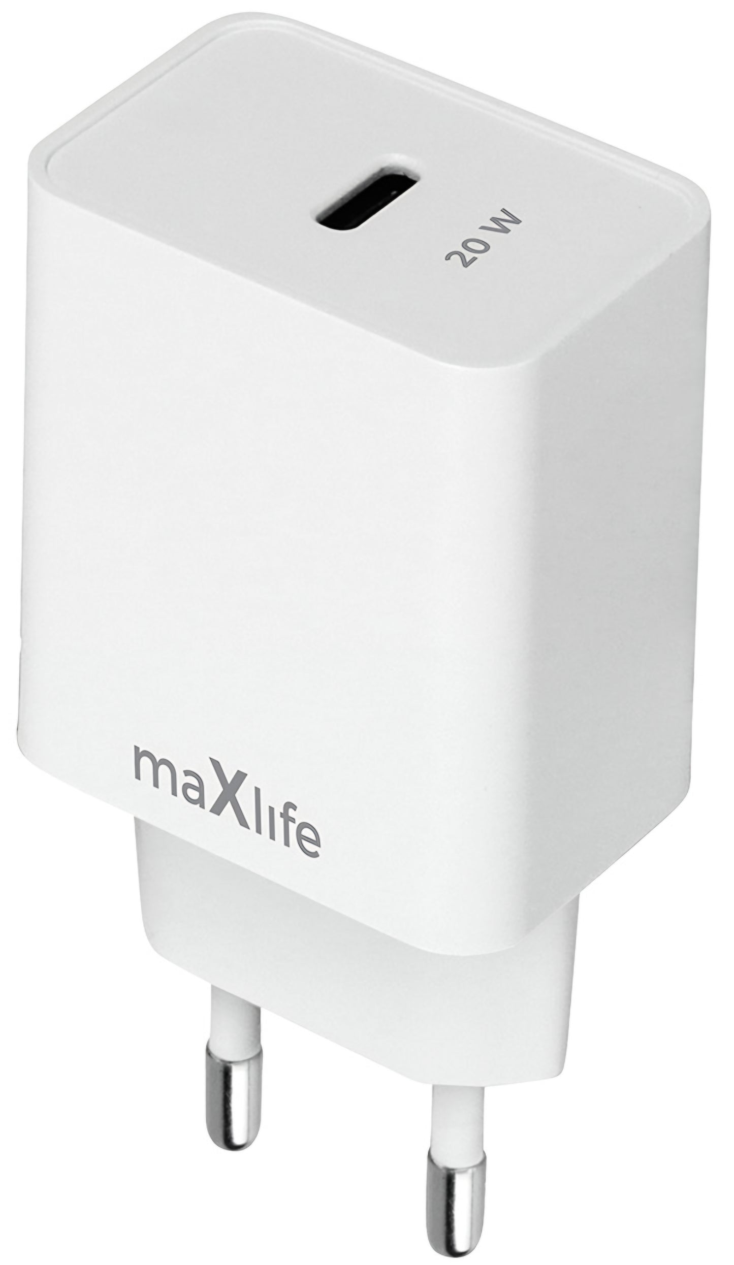 Зарядно за мрежа MaXlife MXTC-13-20C, 20W, 3A, 1 x USB-C, Бяло