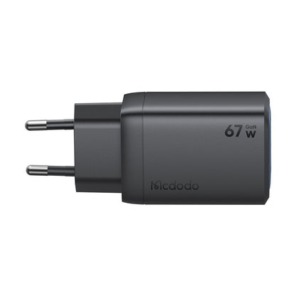 Зарядно устройство за мрежа McDodo CH-0970 Gana Mini, 67W, 3A, 1 x USB-A - 2 x USB-C, Черно