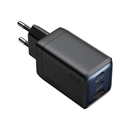 Зарядно устройство за мрежа McDodo CH-0970 Gana Mini, 67W, 3A, 1 x USB-A - 2 x USB-C, Черно