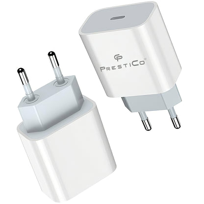 Мрежово зарядно устройство Prestico F8A Box, 20W, 3A, 1 x USB-C, бяло 