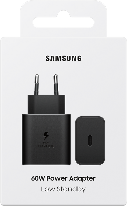 Зарядно за мрежа Samsung, 60W, 3A, 1 x USB-C, Черно EP-T6010NBEGWW