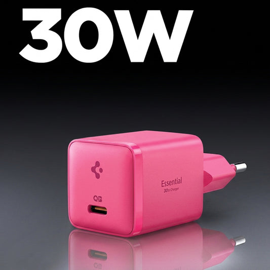 Зарядно устройство Spigen EE301EU Essential, 30W, 3A, 1 x USB-C, Розово ACH10449