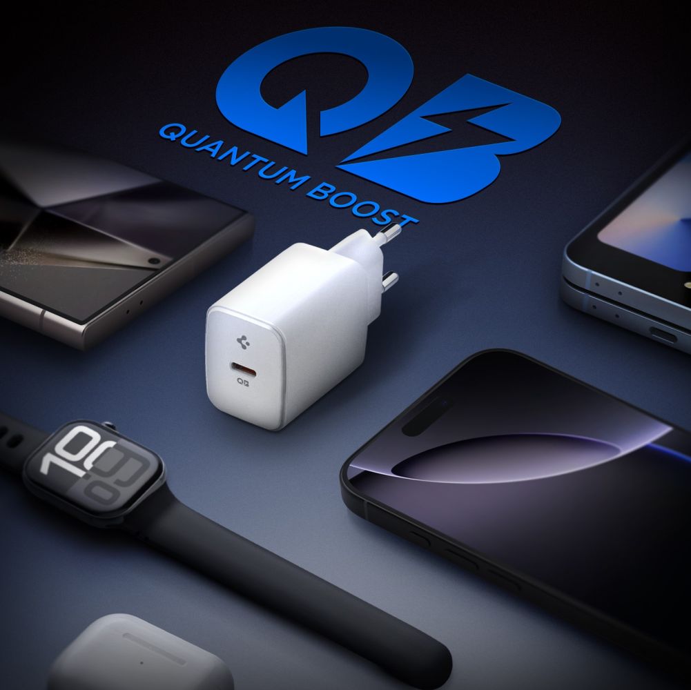 Зарядно устройство за мрежа Spigen Essential, 20W, 3A, 1 x USB-C, Бяло