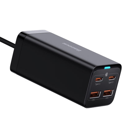Зарядно устройство Baseus GaN3 Pro, 100W, 5A, 2 x USB-A - 2 x USB-C, Черно CCGP000101