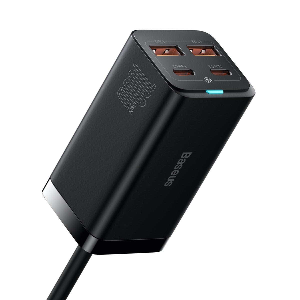 Зарядно устройство Baseus GaN3 Pro, 100W, 5A, 2 x USB-A - 2 x USB-C, Черно CCGP000101