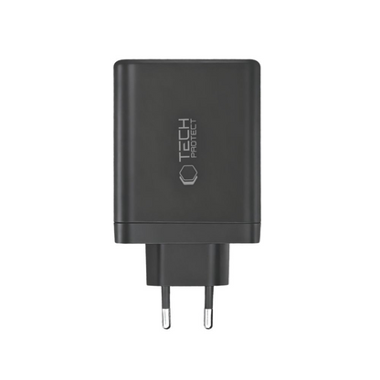 Tech-Protect NC120W-GAN Network Charger, 120W, 5A, 1 x USB-A - 3 x USB-C, Black