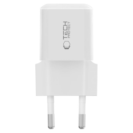 Зарядно устройство Tech-Protect NCM25, 25W, 3A, 1 x USB-C, бяло