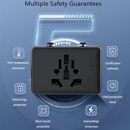 Techsuit HHt204A Travel Network Charger, 15W, 3A, 2 x USB-A - 2 x USB-C, Black