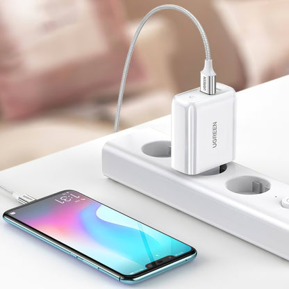 Мрежово зарядно устройство UGREEN CD170, 36W, 3A, 1 x USB-A - 1 x USB-C, бяло 