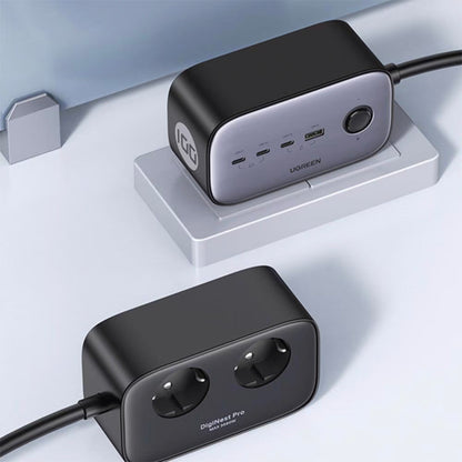 Удължител UGREEN CD270, 2 x Schuko, Сив