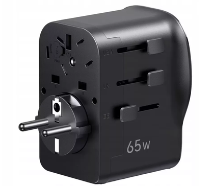 Зарядно устройство за мрежа UGREEN Travel S550 (55001), 65W, 3.25A, 1 x USB-A - 2 x USB-C, Черно