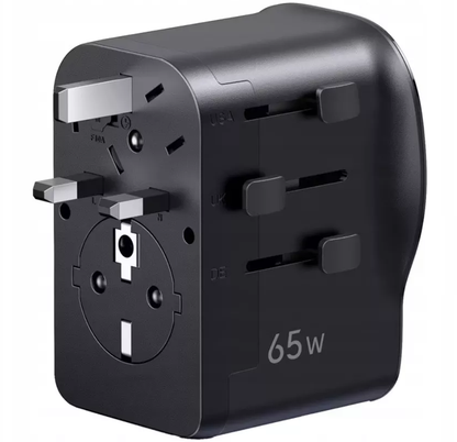 Зарядно устройство за мрежа UGREEN Travel S550 (55001), 65W, 3.25A, 1 x USB-A - 2 x USB-C, Черно