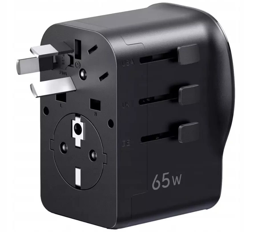 Зарядно устройство за мрежа UGREEN Travel S550 (55001), 65W, 3.25A, 1 x USB-A - 2 x USB-C, Черно