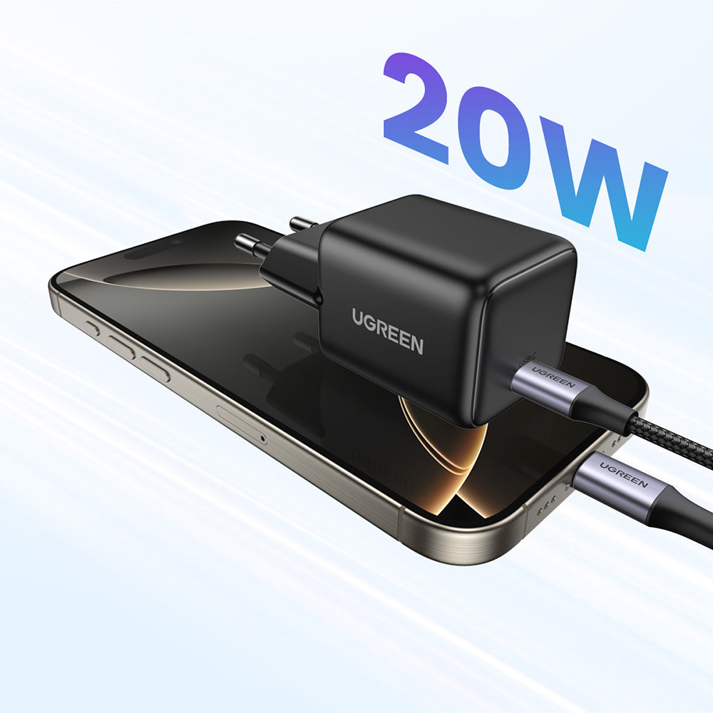 Зарядно за мрежа UGREEN X512, 20W, 3A, 1 x USB-C, Черно