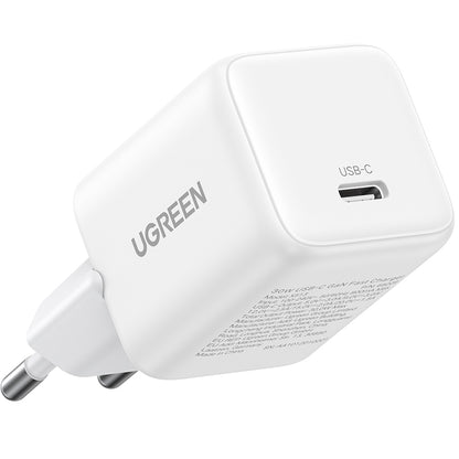 Зарядно за мрежа UGREEN X513, 30W, 3A, 1 x USB-C, Бяло