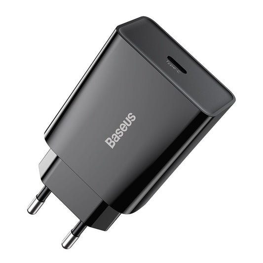 Скоростно мрежово зарядно устройство Baseus, 20W, 3A, 1 x USB-C, черно CCFS-SN01 