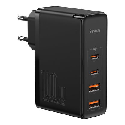 Мрежово зарядно устройство Baseus GaN2 Pro, 100W, 5A, 2 x USB-A - 2 x USB-C, черно CCGAN2P-L01