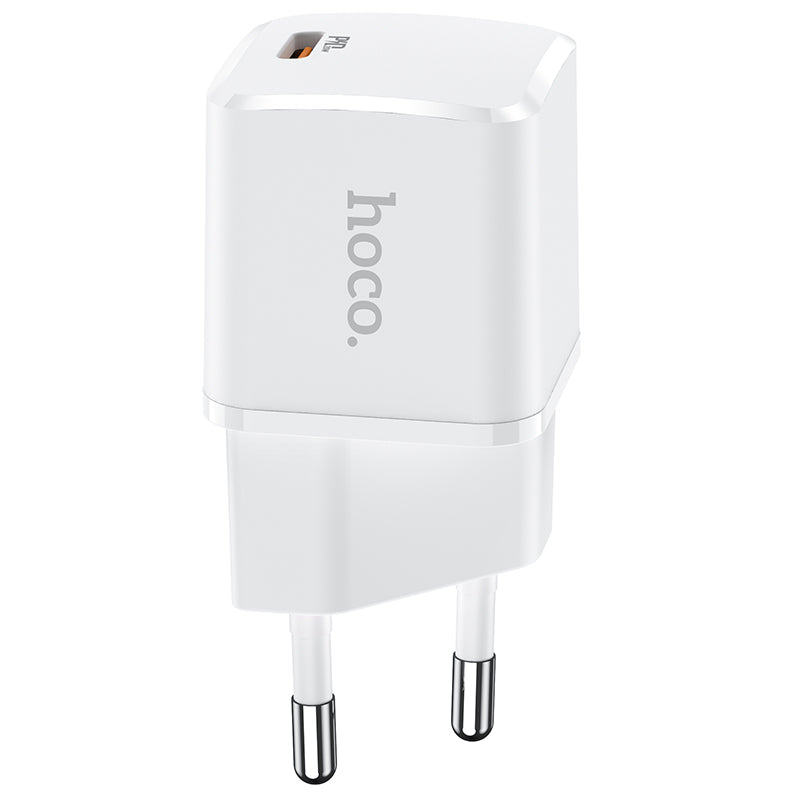 Мрежово зарядно устройство HOCO N10, 20W, 3A, 1 x USB-C, бяло