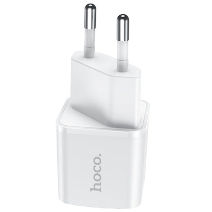 Мрежово зарядно устройство HOCO N10, 20W, 3A, 1 x USB-C, бяло