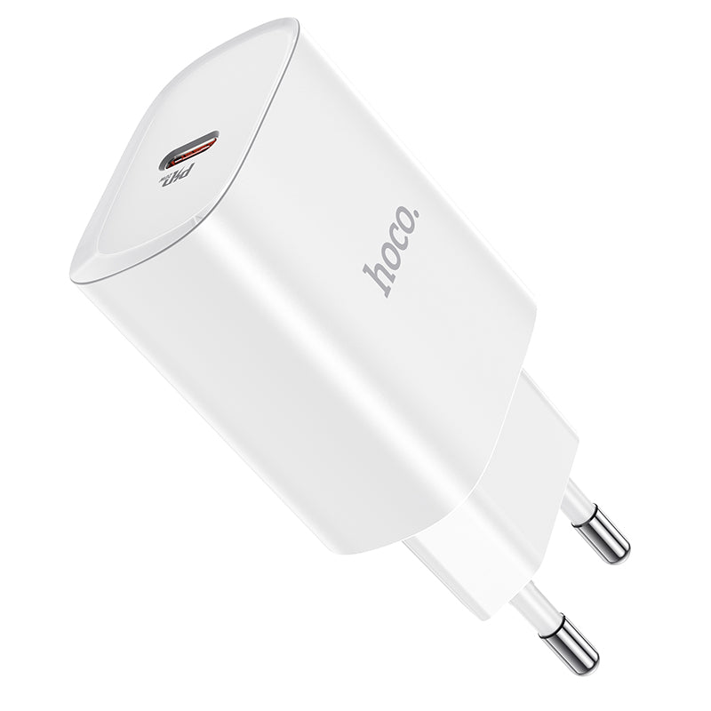 Мрежово зарядно устройство HOCO N14, 20W, 3A, 1 x USB-C, бяло