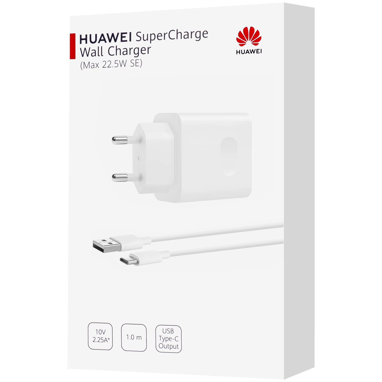 Huawei CP404B USB-C кабел Мрежово зарядно устройство Huawei CP404B, 22.5W, 2.25A, 1 x USB-A, бял 55033325