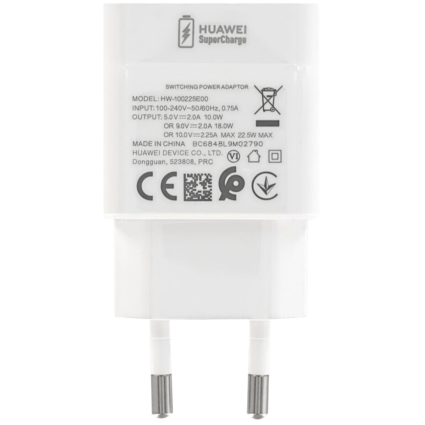 Мрежово зарядно устройство Huawei CP404 HW-100225E00, 22,5 W, 2,25 A, 1 x USB-A, бяло 02221268