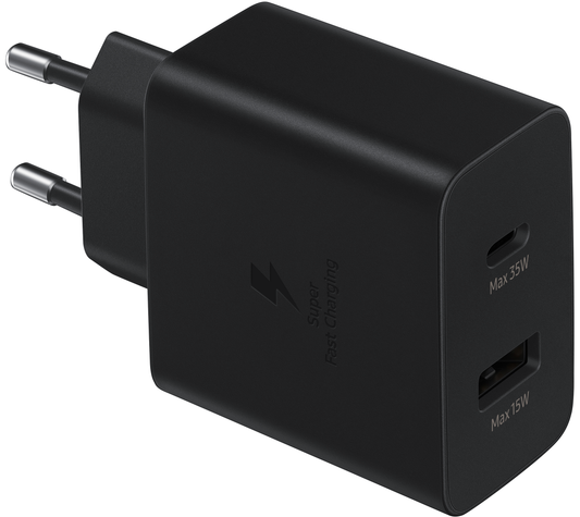 Мрежово зарядно устройство Samsung, 35W, 3A, 1 x USB-A - 1 x USB-C, черно EP-TA220NBEGEU