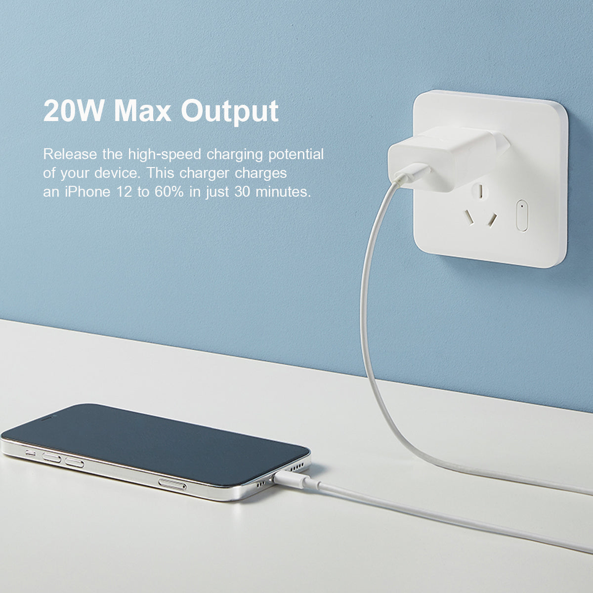 Мрежово зарядно устройство на Xiaomi, 20W, 3A, 1 x USB-C, бяло BHR4927GL