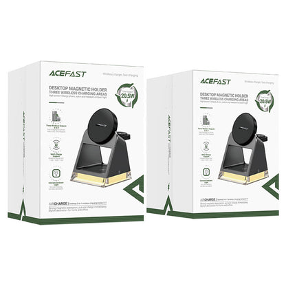 Зарядно устройство за безжична мрежа Acefast E17 3в1, 15W, 1.67A, Черно