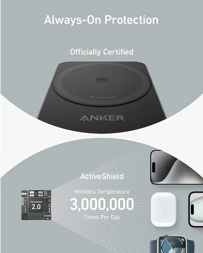 Безжично зарядно устройство Anker MagGo 3in1, 15W, 1.67A, Черно B2557311