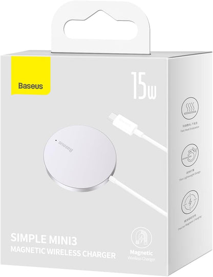 Безжично мрежово зарядно устройство Baseus Simple Simple Mini 3, 15W, 1,67A, сребристо CCJJ040012 