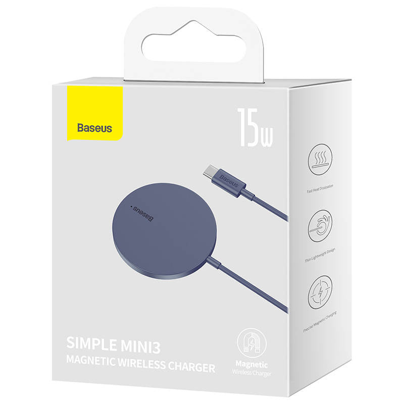 Безжично зарядно устройство Baseus Simple Mini3, 15W, 1.67A, Лилаво CCJJ040205