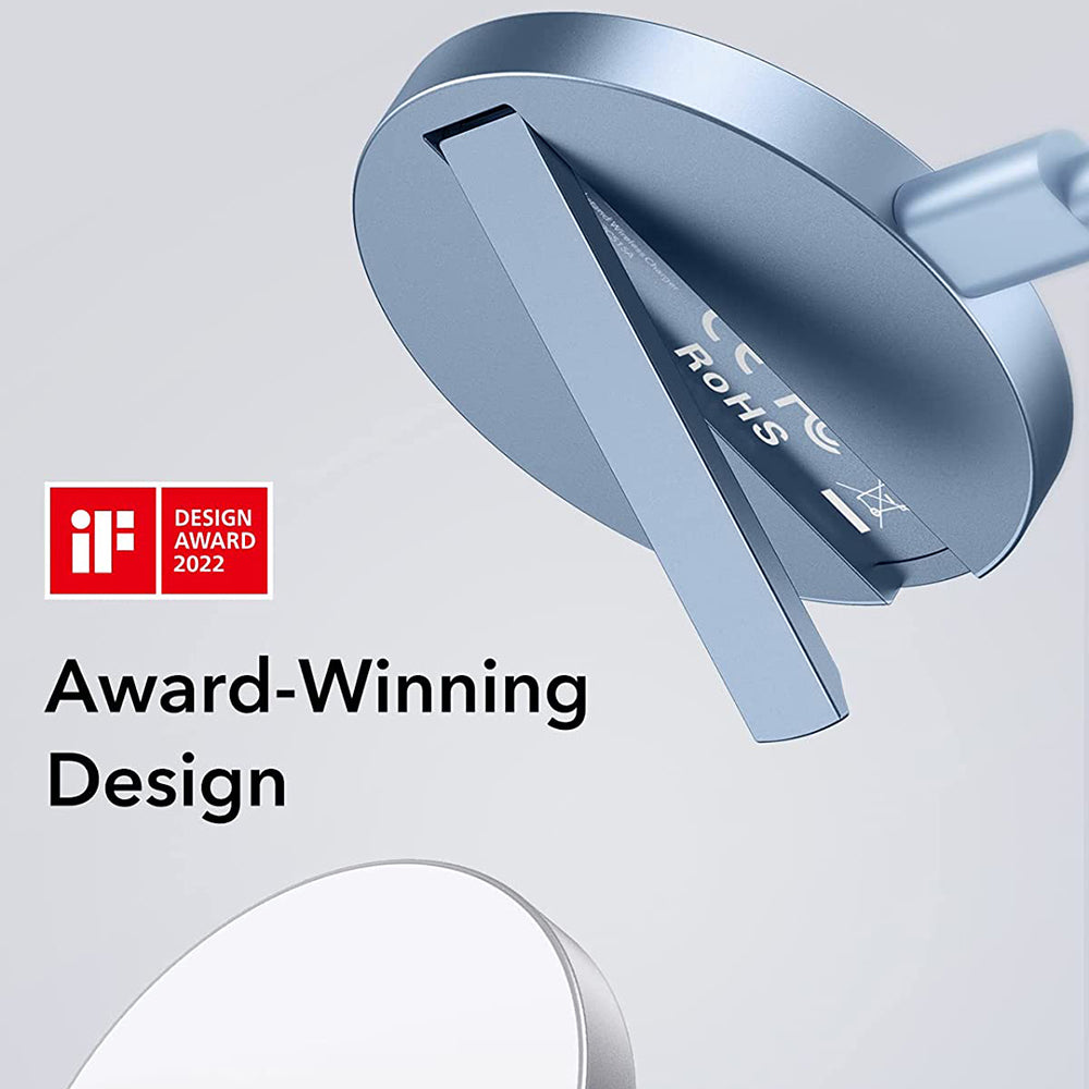 Безжично зарядно устройство за мрежа ESR HaloLock, 15W, 1.67A, Синьо