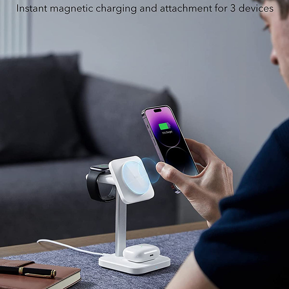 ESR HaloLock 3in1 Wireless Network Charger, 15W, 1.67A, White