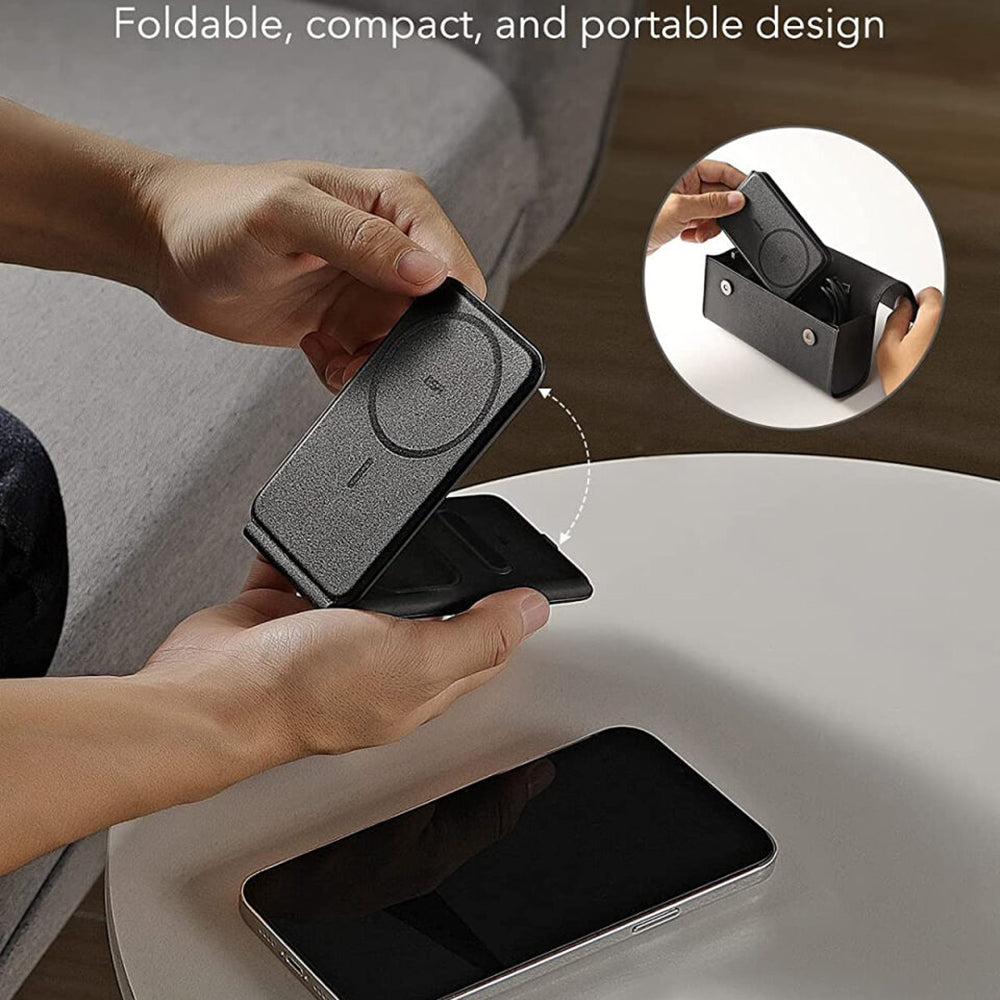 Безжично зарядно устройство ESR Travel Bag 3in1, 15W, 1.67A, Черно