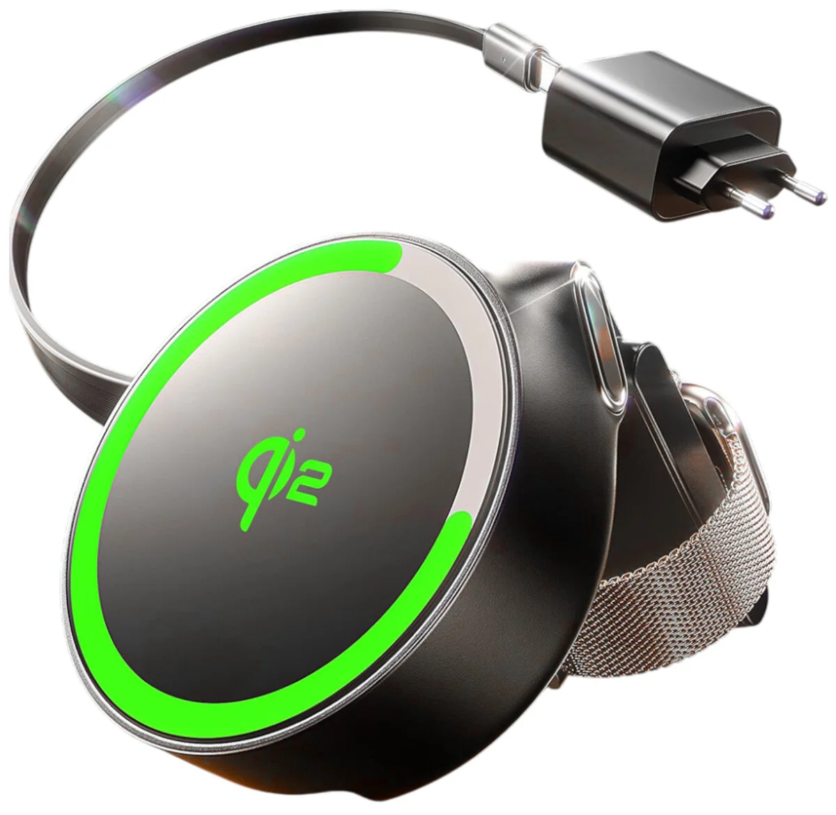 Безжично зарядно устройство за мрежа Lisen W602 2в1, 15W, 1.67A, Черно YL0324090008