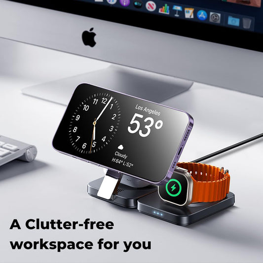 Зарядно устройство за безжична мрежа Lisen W103 3в1, 7.5W, 1.1A, Черно YL0324090008