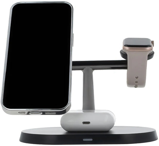 Безжично зарядно устройство за мрежа MaXlife MXWC-03 3в1, 15W, 1.67A, Черно