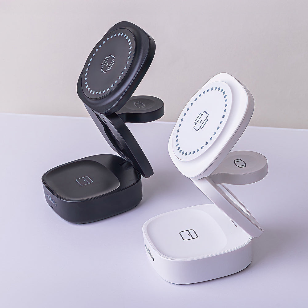 Безжично зарядно устройство за мрежа MaXlife MXWC-06 3в1, 15W, 1.67A, Черно