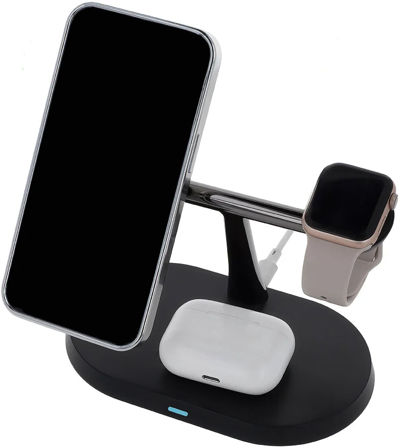 Безжично зарядно устройство за мрежа MaXlife MXWC-03 3в1, 15W, 1.67A, Черно