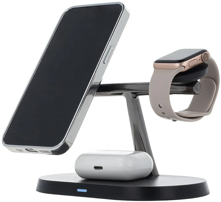 Безжично зарядно устройство за мрежа MaXlife MXWC-03 3в1, 15W, 1.67A, Черно